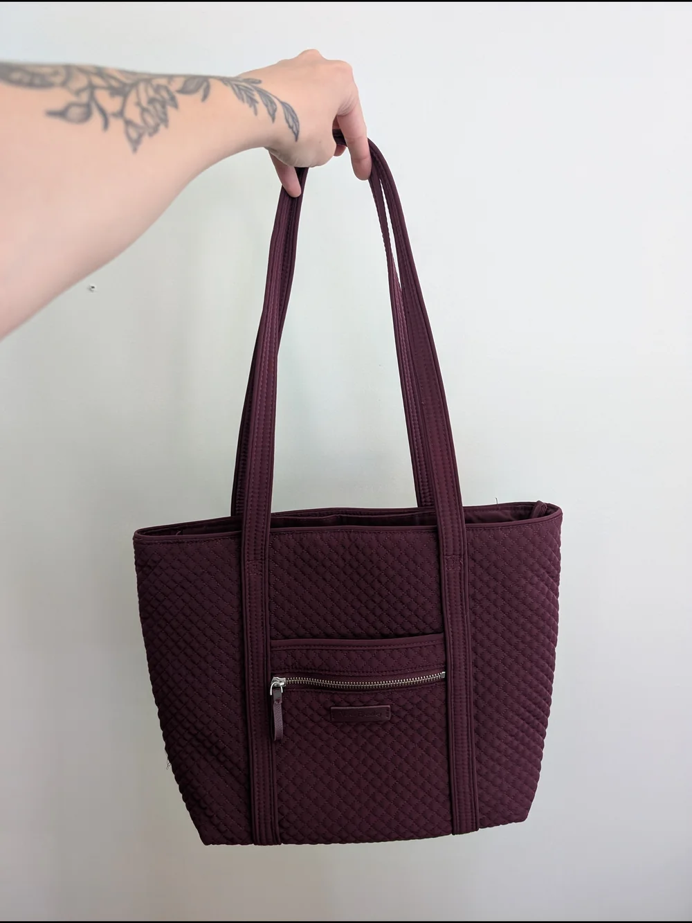 Quilted Vera Bradley Tote Bag in Deep Plum